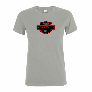 005. Purepickleball Badge Silver Ladies Fitted T-Shirt