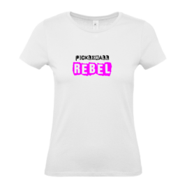 028. Pickleball Rebel Ladies Fitted T-Shirt – White