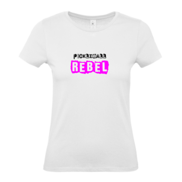 028. Pickleball Rebel Ladies Fitted T-Shirt – White
